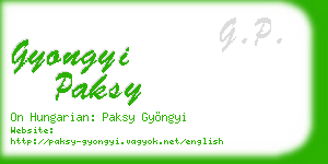 gyongyi paksy business card