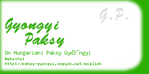 gyongyi paksy business card